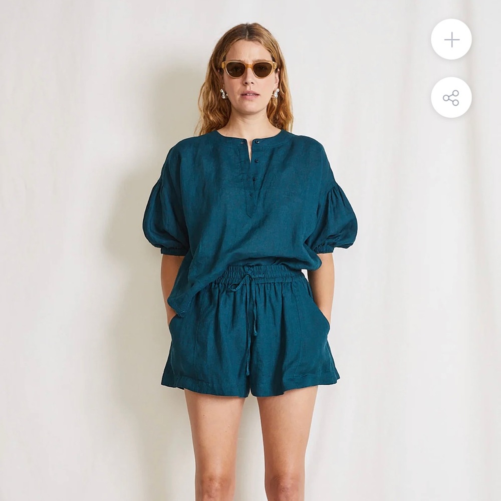 Apiece Apart Trail shorts linen bottle green nwt new with tags xs